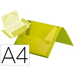 CARPETA LIDERPAPEL PORTADOCUMENTOS GOMAS PP DIN A4 AMARILLO FLUOR OPACO LOMO 25 MM SS48 10909
