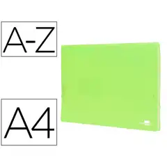 CARPETA LIDERPAPEL CLASIFICADOR FUELLE PP DIN A4 AMARILLO FLUOR OPACO 13 DEPARTAMENTOS FU36 11054