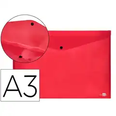 CARPETA LIDERPAPEL DOSSIER BROCHE 44243 PP DIN A3 ROJO TRANSLUCIDO DS67 11059