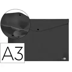 CARPETA LIDERPAPEL DOSSIER BROCHE 44243 PP DIN A3 NEGRO OPACO DS68 11060