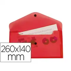 CARPETA LIDERPAPEL DOSSIER BROCHE PP TAMAÑO SOBRE AMERICANO 260X140 MM ROJO TRANSLUCIDO DS79 11293