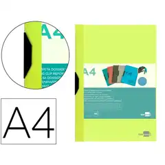 CARPETA LIDERPAPEL DOSSIER PINZA LATERAL PP DIN A4 AMARILLO FLUOR OPACO 30 HJ PINZA DESLIZANTE DP21 11299