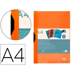 CARPETA LIDERPAPEL DOSSIER PINZA LATERAL PP DIN A4 NARANJA FLUOR OPACO 30 HJ PINZA DESLIZANTE DP22 11300