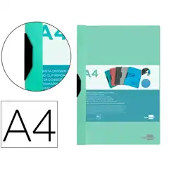 CARPETA LIDERPAPEL DOSSIER PINZA LATERAL PP DIN A4 VERDE MANZANA OPACO 30 HJ PINZA DESLIZANTE DP25 11303