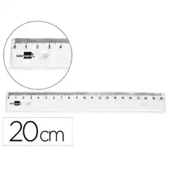 REGLA LIDERPAPEL PLASTICO IRROMPIBLE TRANSPARENTE 20 CM RG14 11347