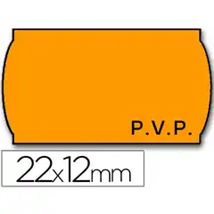 Material ETIQUETAS METO ONDULADAS 22X12 PVP NARANJA FLUOR 1500 ETIQUETAS 12356 9156371