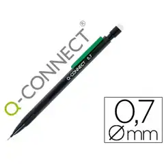 PORTAMINAS Q-CONNECT 0,7 MM CON 3 MINAS CUERPO NEGRO CON CLIP VERDE KF01345 150180