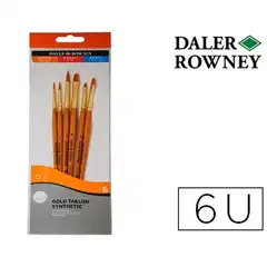 PINCELES DALER ROWNEY SIMPLY ART SINTENTICO MANGO CORTO DORADO BLISTER DE 6 UDS D216920601 152163
