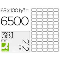 ETIQUETA ADHESIVA Q-CONNECT KF15386 TAMAÑO 38,1X21,2 MM FOTOCOPIADORA LASER INK-JET CAJA CON 100 HJ DIN A4 KF15386 152586