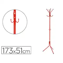 PERCHERO METALICO Q-CONNECT ROJO 8 COLGADORES 173X51 CM KF17118 152882