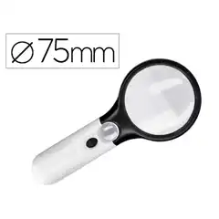 LUPA Q-CONNECT ELECTRICA ARO ABS 75 MM 3 AUMENTOS 3 BOMBILLAS LED LENTE 70 MM KF18752 153906