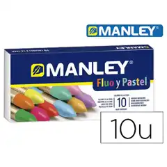 Material CERAS MANLEY FLUOR Y METALICOS CAJA 10 UDS BLANDAS COLORES SURTIDOS (MNC00044)