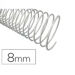 ESPIRAL METALICO Q-CONNECT BLANCO 64 5:1 8 MM 1MM CAJA DE 200 UDS KF17124 155221