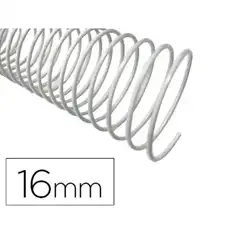 ESPIRAL METALICO Q-CONNECT BLANCO 64 5:1 16MM 1,2MM CAJA DE 100 UDS KF17128 155225
