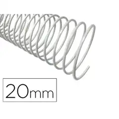 ESPIRAL METALICO Q-CONNECT BLANCO 64 5:1 20MM 1,2MM CAJA DE 100 UDS KF17130 155227