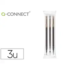 RECAMBIO BOLIGRAFO Q-CONNECT RETRACTIL KF11057 BORRABLE NEGRO CAJA DE 3 UDS KF11057 155269