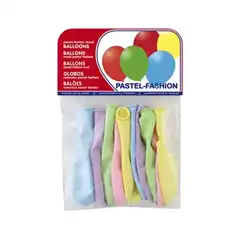GLOBO 100% LATEX BIODEGRADABLE PASTEL CLARO BOLSA DE 10 UDS COLORES SURTIDOS 26335 (20335) 155699