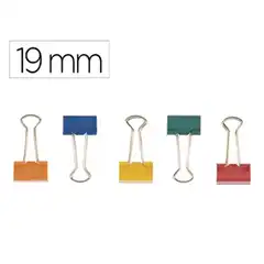 PINZA METALICA Q-CONNECT REVERSIBLE N.1 19 MM CAJA DE 10 UDS COLORES SURTIDOS KF03651 155967