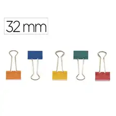 PINZA METALICA Q-CONNECT REVERSIBLE N.3 32 MM CAJA DE 10 UDS COLORES SURTIDOS KF03653 155969