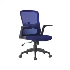 SILLA GIRATORIA Q-CONNECT BASE METAL REGULABLE EN ALTURA 910+75MM ALTO 610MM ANCHO 550MM PROFUNDIDAD AZUL KF19022 156276