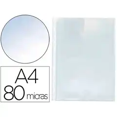 FUNDA MULTITALADRO Q-CONNECT DIN A4 80 MC CRISTAL CAJA DE 1400 UDS KF15538 156280