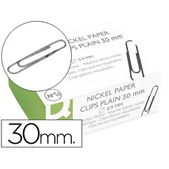 CLIPS NIQUELADOS Q-CONNECT Nº1,5 30 MM CAJA DE 100 UDS KF01311 15723