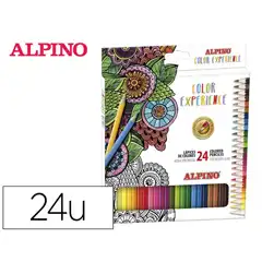 LAPICES DE COLORES ALPINO EXPERIENCE MINA PREMIUM 3,3 MM CAJA CARTÓN DE 24 UDS COLORES AL000247 157283