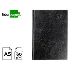 Material AGENDA ENCUADERNADA LIDERPAPEL15X21CM CORFU DP NEGRO 60GR 170465