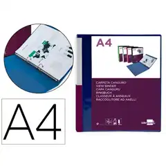 CARPETA LIDERPAPEL CANGURO 2 ANILLAS 25 MM MIXTAS PP DIN A4 AZUL TRANSLUCIDO KG49 160006