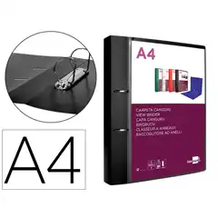 CARPETA LIDERPAPEL CANGURO 2 ANILLAS 40 MM MIXTAS PP DIN A4 NEGRO OPACO CH47 160019