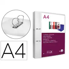 CARPETA LIDERPAPEL CANGURO 2 ANILLAS 40 MM MIXTAS PP DIN A4 TRANSPARENTE CH48 160020