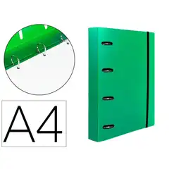 Material CARPETA CON RECAMBIO LIDERPAPEL A4 4 ANILLAS 25 MM. P.P. 100 HJ 80 GRS. VERDE (160028)