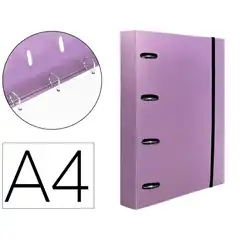 Material CARPETA CON RECAMBIO LIDERPAPEL A4 4 ANILLAS 25MM PP 100HJ 80GR LAVANDA (160031)