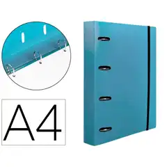 Material CARPETA CON RECAMBIO LIDERPAPEL A4 4 ANILLAS 25MM PP 100HJ 80GR CELESTE (160032)