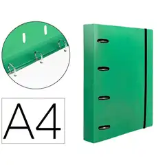 Material CARPETA CON RECAMBIO LIDERPAPEL A4 4 ANILLAS 25MM PP 100HJ 80GR VERDE (160033)