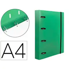 Material CARPETA CON RECAMBIO LIDERPAPEL A4 4 ANILLAS 40 MM. P.P. 100 HJ 80 GRS. VERDE TRASLUCIDO CH66 (160038)