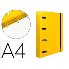 Material CARPETA CON RECAMBIO LIDERPAPEL A4 4 ANILLAS 40MM PP 100HJ 80GR AMARILLO FLUOR (160039)