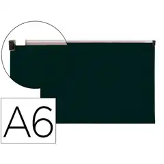 CARPETA DOSSIER LIDERPAPEL A6 CIERRE DE CREMALLERA NEGRO OPACO CH82 160054