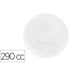 TAPA PLASTICO BIODEGRADABLE VASO 290CC PAQ.100 UDS 102846 160083