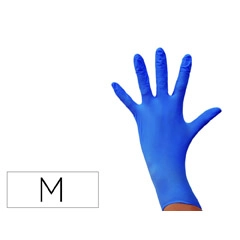Material GUANTES DE NITRILO DESECHABLE SENSITIVE SIN POLVO COLOR AZUL CAJA DE 100 UNIDADES TALLA M 160173 61703