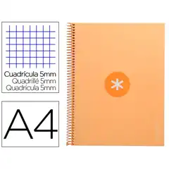 Material CUADERNO ESPIRAL A4 MICRO ANTARTIK T. FORRADA 80H 90 GR CUADRO 5MM 1 BANDA 4 TALADROS COLOR PEACH KB20 161810