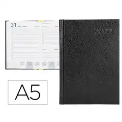 AGENDA ENCUADERNADA LIDERPAPEL15X21CM CORFU DP NEGRO 60GR 162043