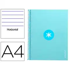 Material CUADERNO ESPIRAL A4 MICRO ANTARTIK T. FORRADA80H 90 GR HORIZONTAL 1 BANDA 4 TALADROS COLOR CELESTE KB35 162140