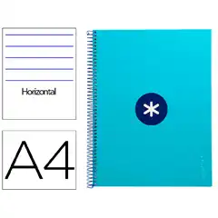 CUADERNO ESPIRAL LIDERPAPEL A4 MICRO ANTARTIK 80HJ 90GR 1 LINEA TURQUESA KB36 162146