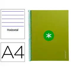 Material CUADERNO ESPIRAL LIDERPAPEL A4 MICRO ANTARTIK 80HJ 90GR 1 LINEA VERDE KB32 162147