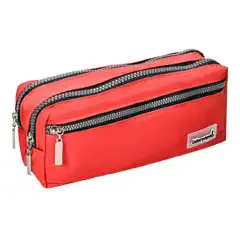 BOLSO ESCOLAR LIDERPAPEL PORTATODO RECTANGULAR 3 BOLSILLOS ROJO 210X80X85 MM PX13 162655