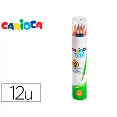 LAPICES DE COLORES CARIOCA TITA MINA 3 MM TUBO METAL 12 COLORES SURTIDOS + SACAPUNTAS 43340 162755