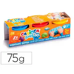 PASTA DE MODELAR CARIOCA BABY DOUGH BOTE 75 G SET DE 3 COLORES SURTIDOS 43179 162758