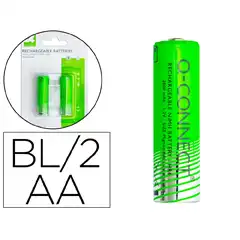 Material PILA Q-CONNECT ALCALINA AAA RECARGABLE BLISTER 2 PILAS KF15164 (162774)