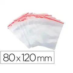 Material BOLSA PLASTICO AUTOCIERRE Q-CONNECT 80X120 MM PAQ. DE 100 UDS KF11351 162879